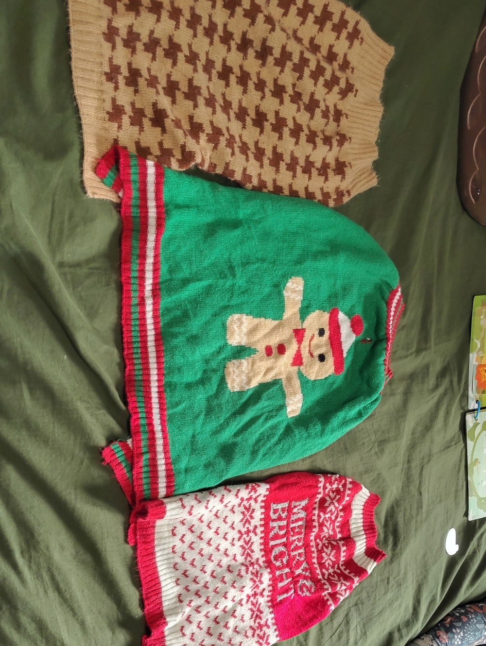 🧣bundle Of 3 Holiday Winter Dog Sweaters Medium And Large
